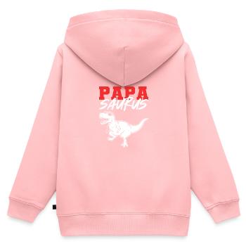 Papasaurus Aimant Père Poison - Sweat Premium à capuche zippé enfant bio - rose - Dos - AI Model Kid Female (0cm)