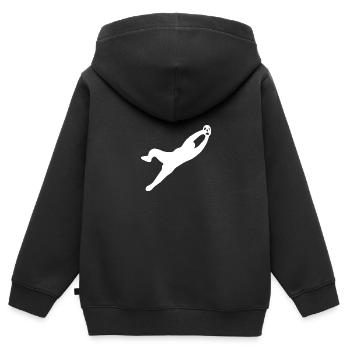 Fußball Torwart Soccer - Kinder Premium Organic Zip Hoodie - Schwarz - Hinten - AI Model Kid Male (0cm)