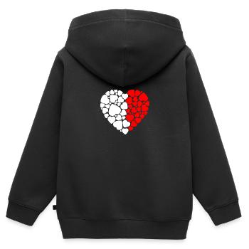 Herz Kleine Herzen Liebe - Kinder Premium Organic Zip Hoodie - Schwarz - Hinten - AI Model Kid Male (0cm)