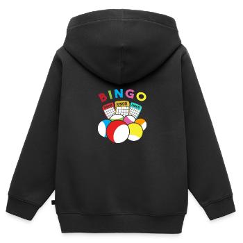 Bingo - Sweat Premium à capuche zippé enfant bio - noir - Dos - AI Model Kid Male (0cm)