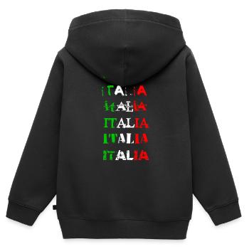 italia - Kinder Premium Organic Zip Hoodie - Schwarz - Hinten - AI Model Kid Male (0cm)