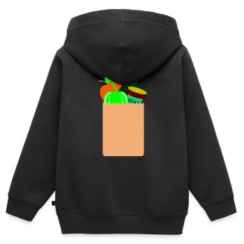 backpack suitcase sac à dos sac dossier55 - Sweat Premium à capuche zippé enfant bio - noir - Dos - AI Model Kid Male (0cm)