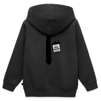 big_boss__f2 - Sweat Premium à capuche zippé enfant bio - noir - Dos - AI Model Kid Male (0cm)