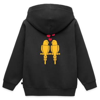 Perruche - Sweat Premium à capuche zippé enfant bio - noir - Dos - AI Model Kid Male (0cm)