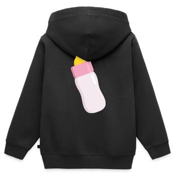 Baby Flasche - Kinder Premium Organic Zip Hoodie - Schwarz - Hinten - AI Model Kid Male (0cm)