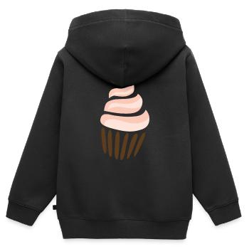Muffin - Sweat Premium à capuche zippé enfant bio - noir - Dos - AI Model Kid Male (0cm)