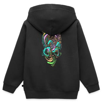 Clown de science-fiction - Sweat Premium à capuche zippé enfant bio - noir - Dos - AI Model Kid Male (0cm)