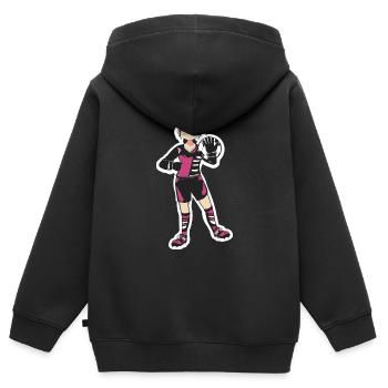 Footalleuse - Kinder Premium Organic Zip Hoodie - Schwarz - Hinten - AI Model Kid Male (0cm)