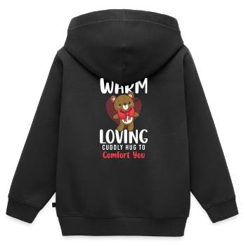 Teddybär Baby Spielzeug Stofftier - Kinder Premium Organic Zip Hoodie - Schwarz - Hinten - AI Model Kid Male (0cm)