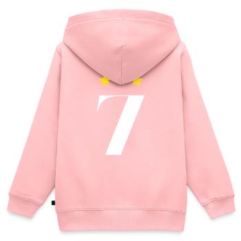 7-jähriges Jubiläum mit Stern - Kinder Premium Organic Zip Hoodie - Rosa - Hinten - AI Model Kid Female (0cm)