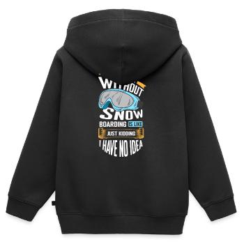 Snowboarder Urlaub Snow Winterurlaub - Kinder Premium Organic Zip Hoodie - Schwarz - Hinten - AI Model Kid Male (0cm)