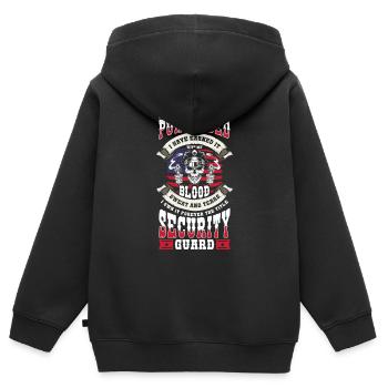 Wachmann Beruf Türsteher Wache - Kinder Premium Organic Zip Hoodie - Schwarz - Hinten - AI Model Kid Male (0cm)