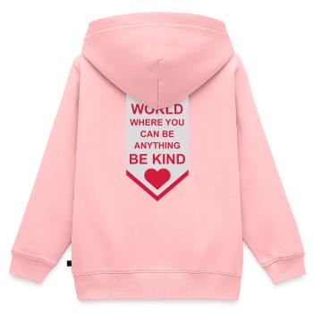you can be kind - Kinder Premium Organic Zip Hoodie - Rosa - Hinten - AI Model Kid Female (0cm)