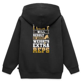 Fitness Trainer Endurance Job - Sweat Premium à capuche zippé enfant bio - noir - Dos - AI Model Kid Male (0cm)