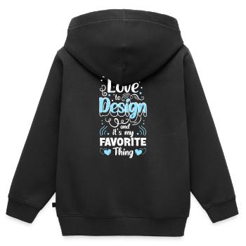 Illustrateur Dessinateur Dessin - Sweat Premium à capuche zippé enfant bio - noir - Dos - AI Model Kid Male (0cm)