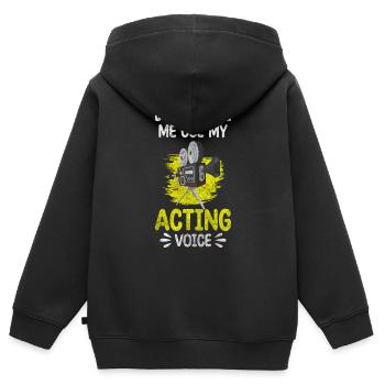 Stage Mask Cinema - Sweat Premium à capuche zippé enfant bio - noir - Dos - AI Model Kid Male (0cm)
