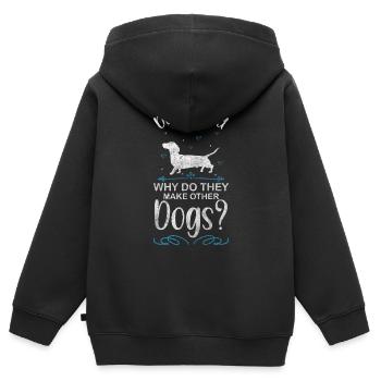 Dackel Hunde Jäger Jagdhund - Kinder Premium Organic Zip Hoodie - Schwarz - Hinten - AI Model Kid Male (0cm)