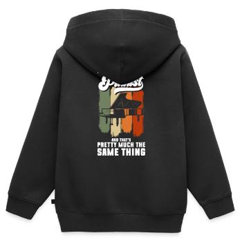 Musicien Compositeur Musique classique - Sweat Premium à capuche zippé enfant bio - noir - Dos - AI Model Kid Male (0cm)