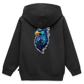 Eagle - Vereinigte Staaten - Vereinigte Staaten - Kinder Premium Organic Zip Hoodie - Schwarz - Hinten - AI Model Kid Male (0cm)