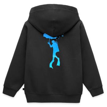 Scuba Diver Umbrella Underwater Exploration - Kinder Premium Organic Zip Hoodie - Schwarz - Hinten - AI Model Kid Male (0cm)