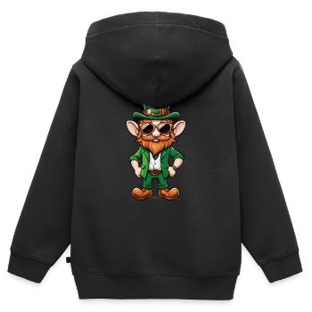 Cooler Kobold - Kinder Premium Organic Zip Hoodie - Schwarz - Hinten - AI Model Kid Male (0cm)