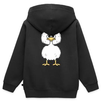 Strauß - Kinder Premium Organic Zip Hoodie - Schwarz - Hinten - AI Model Kid Male (0cm)