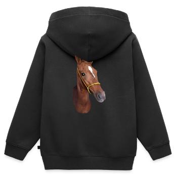 Stylized Horse Head - Kids Premium Organic Zip-up Hoodie - black - Back - AI Model Kid Male (0cm)