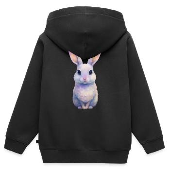 Mignonlapinrabbit - Sweat Premium à capuche zippé enfant bio - noir - Dos - AI Model Kid Male (0cm)