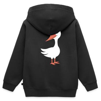 Storch - Kinder Premium Organic Zip Hoodie - Schwarz - Hinten - AI Model Kid Male (0cm)
