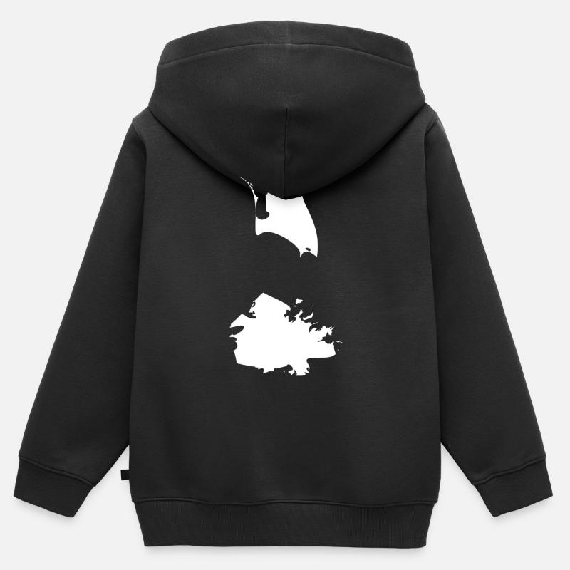 Drapeau de carte d'Antigua-et-Barbuda - Sweat Premium à capuche zippé enfant bio - noir