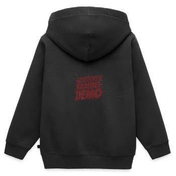 Toddler demo of the ANTIFA - Kids Premium Organic Zip-up Hoodie - black - Back - AI Model Kid Male (0cm)