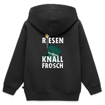 Knallfrosch Feuerwerk Pyro - Kinder Premium Organic Zip Hoodie - Schwarz - Hinten - AI Model Kid Male (0cm)