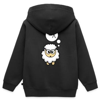 Es ist noch Lamm da - Kinder Premium Organic Zip Hoodie - Schwarz - Hinten - AI Model Kid Male (0cm)