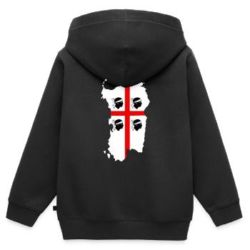 Sardinien - Kinder Premium Organic Zip Hoodie - Schwarz - Hinten - AI Model Kid Male (0cm)