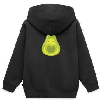Avocado Love Couple Valentinstag (Part2) - Kinder Premium Organic Zip Hoodie - Schwarz - Hinten - AI Model Kid Male (0cm)
