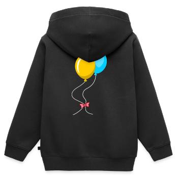 Luftballons Ballon - Kinder Premium Organic Zip Hoodie - Schwarz - Hinten - AI Model Kid Male (0cm)