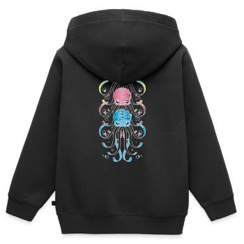 Oktopus - Kinder Premium Organic Zip Hoodie - Schwarz - Hinten - AI Model Kid Male (0cm)