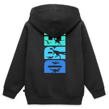 3. Geburtstag Dino Kinder 3 Jahre Dinosaurier - Kinder Premium Organic Zip Hoodie - Schwarz - Hinten - AI Model Kid Male (0cm)
