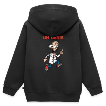 Je suis un génie - Sweat Premium à capuche zippé enfant bio - noir - Dos - AI Model Kid Male (0cm)