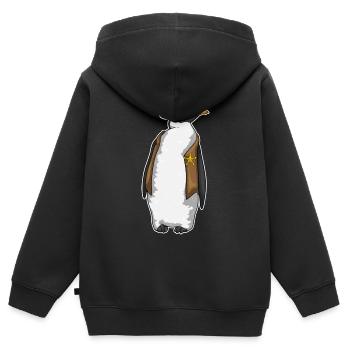 Chapeau du shérif du shérif Pingouin - Sweat Premium à capuche zippé enfant bio - noir - Dos - AI Model Kid Male (0cm)