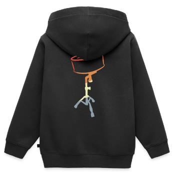 Vintage Trommel - Kinder Premium Organic Zip Hoodie - Schwarz - Hinten - AI Model Kid Male (0cm)