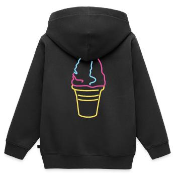 Buntes Softeis - Kinder Premium Organic Zip Hoodie - Schwarz - Hinten - AI Model Kid Male (0cm)