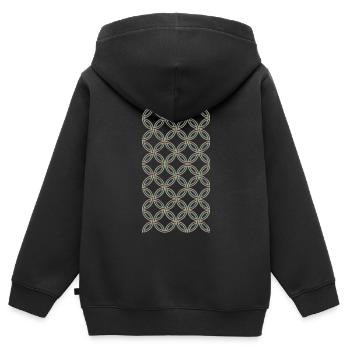 schlichter Look - Kinder Premium Organic Zip Hoodie - Schwarz - Hinten - AI Model Kid Male (0cm)
