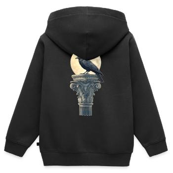 Raven - Kids Premium Organic Zip-up Hoodie - black - Back - AI Model Kid Male (0cm)