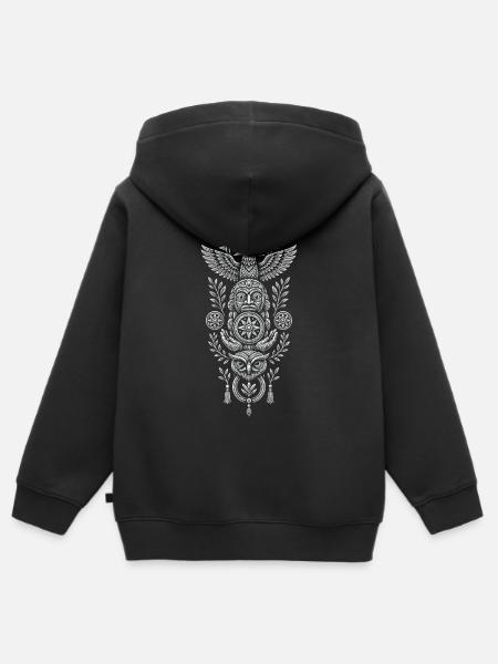 Totem-Geisterwächter - Kinder Premium Organic Zip Hoodie - Schwarz