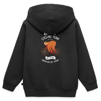 Sloth Cycling Team - Kinder Premium Organic Zip Hoodie - Schwarz - Hinten - AI Model Kid Male (0cm)