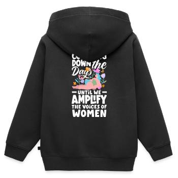 Counting down the days until we amplify the - Kids Premium Organic Zip-up Hoodie - black - Back - AI Model Kid Male (0cm)