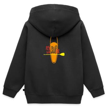 ich bin SUPer - Kinder Premium Organic Zip Hoodie - Schwarz - Hinten - AI Model Kid Male (0cm)