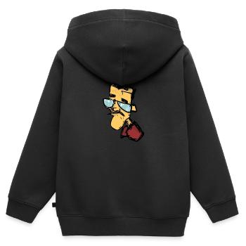 Alter Typ - Kinder Premium Organic Zip Hoodie - Schwarz - Hinten - AI Model Kid Male (0cm)