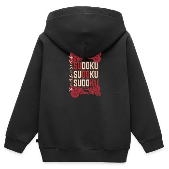 Japanisches Sudoku-Rätsel - Kinder Premium Organic Zip Hoodie - Schwarz - Hinten - AI Model Kid Male (0cm)